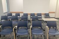 Back of room view of student tablet arm seating 