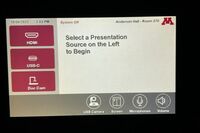 Touchscreen control user interface showing main page