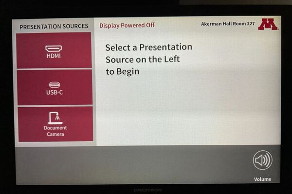 Touchscreen control user interface showing main page