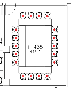 Layout diagram of room.