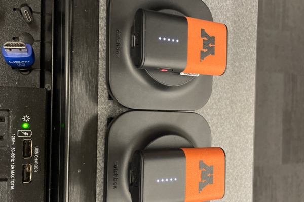 Pedestal - microphones charging on pedestal surface 