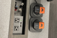 Pedestal - microphones charging on pedestal surface 