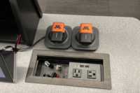 Pedestal - microphones charging on pedestal surface 
