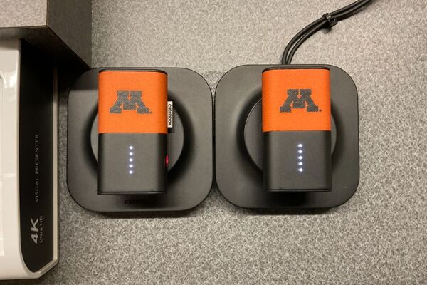Pedestal - microphones charging on pedestal surface 
