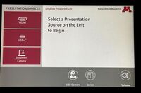 Touchscreen control user interface showing main page