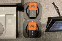 Pedestal - microphones charging on pedestal surface 