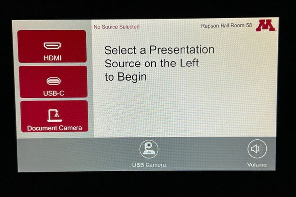 Touchscreen control user interface showing main page