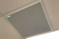Microphone mounted to the ceiling