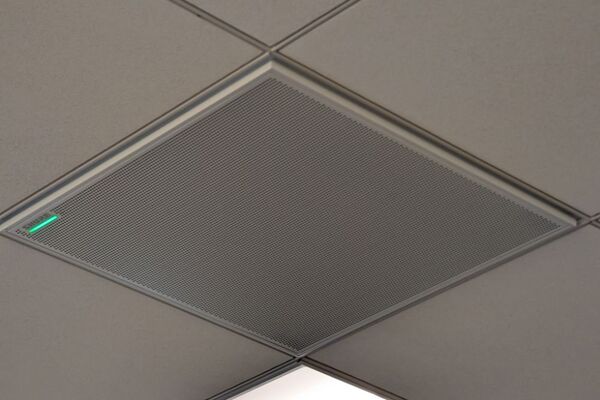 Microphone mounted to the ceiling
