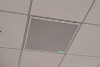 Microphone mounted to the ceiling