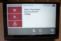 Touchscreen control user interface showing main page