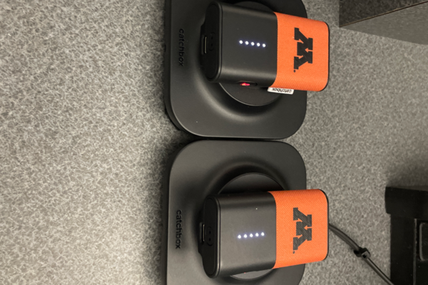 Pedestal - microphones charging on pedestal surface 