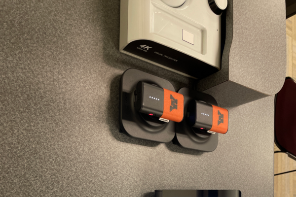 Pedestal - microphones charging on pedestal surface 
