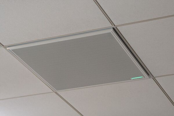 Microphone mounted to the ceiling