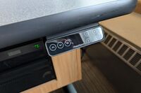 Height adjustment panel on pedestal