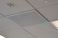Microphone mounted to the ceiling