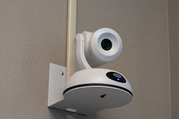 Camera mounted to the wall