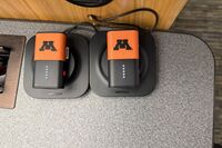 Microphones on top of instructor pedestal 