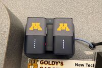 Microphones charging on pedestal surface
