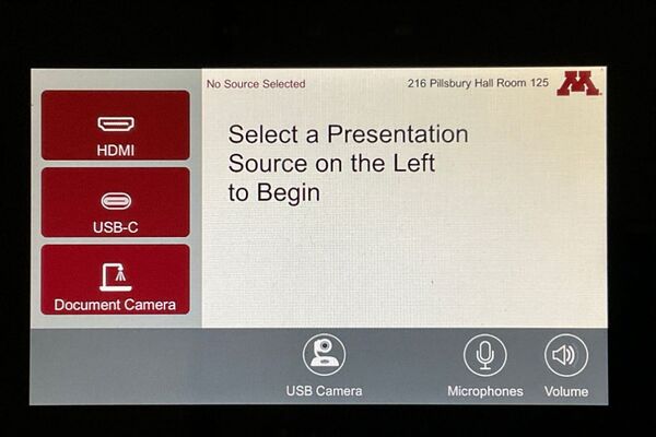 Touchscreen control user interface showing main page
