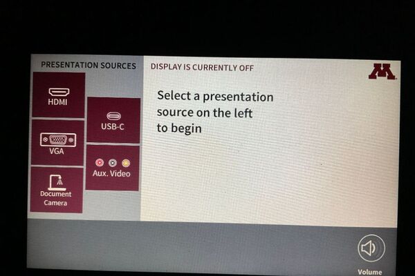 Touchscreen control user interface showing main page