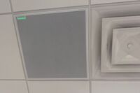 Microphone mounted to the ceiling
