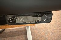 Height adjustment panel on pedestal