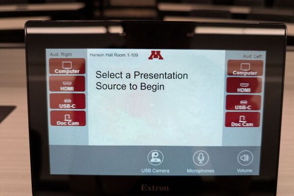 Touchscreen control user interface showing main page