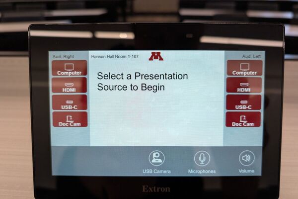 Touchscreen control user interface showing main page