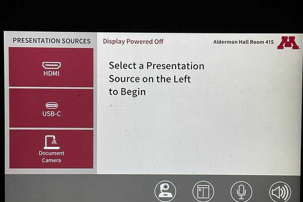 Touchscreen control user interface showing main page