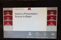 Touchscreen control user interface showing main page