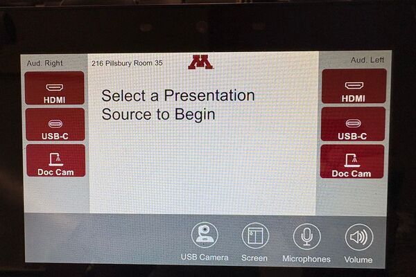 Touchscreen control user interface showing main page