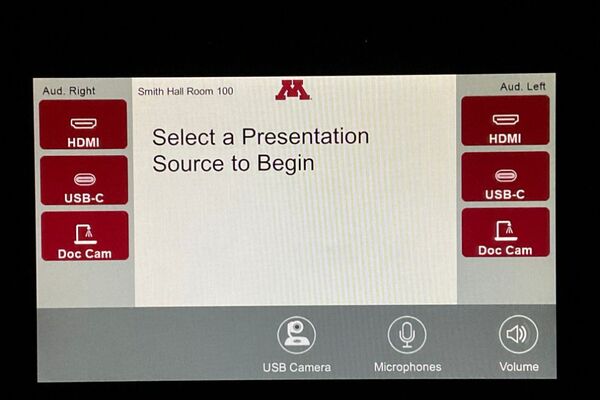 Touchscreen control user interface showing main page