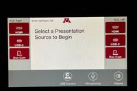 Touchscreen control user interface showing main page