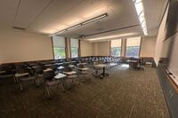 Back of room view of student tablet arm seating 