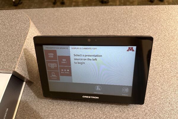 Touchscreen control user interface showing main page
