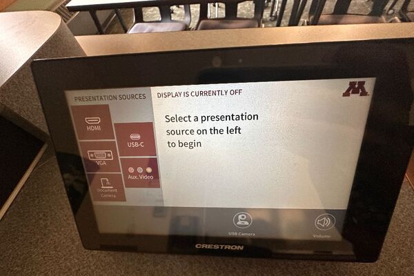 Touchscreen control user interface showing main page