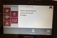 Touchscreen control user interface showing main page