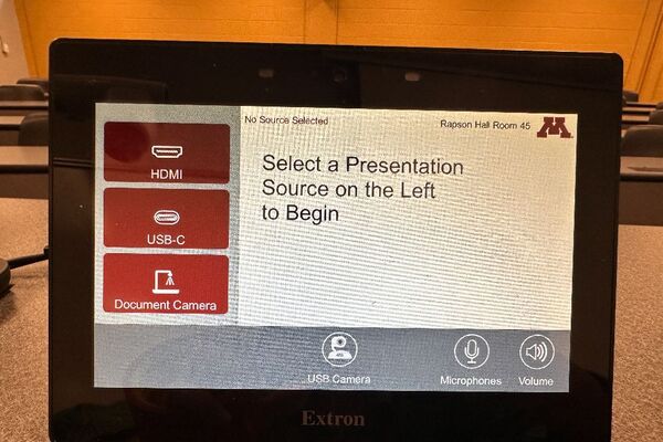 Touchscreen control user interface showing main page