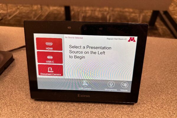 Touchscreen control user interface showing main page