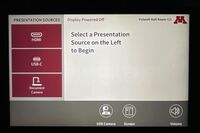 Touchscreen control user interface showing main page