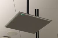 microphone tile mounted to the ceiling to provide coverage over student seating