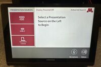 Touchscreen control user interface showing main page