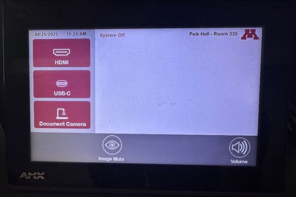 Touchscreen control user interface showing main page