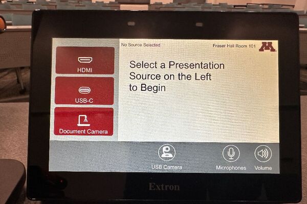 Touchscreen control user interface showing main page