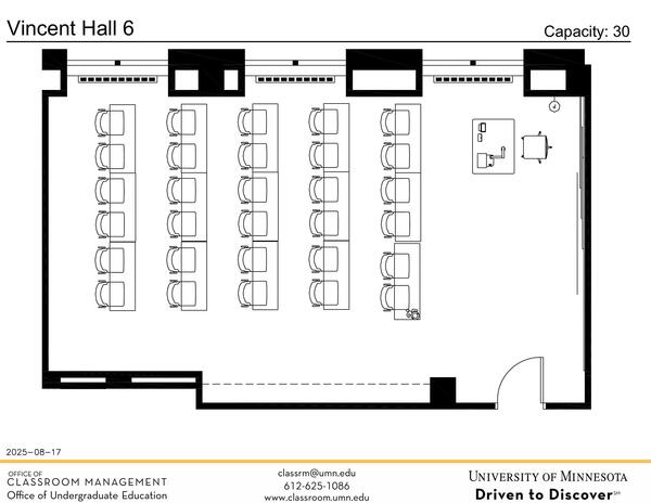 Room Layout Vincent Hall 6