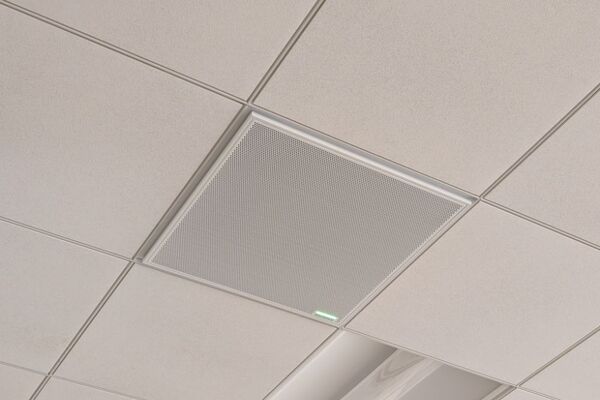 Microphone mounted to the ceiling