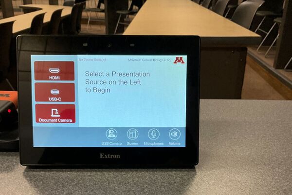 Touchscreen control user interface showing main page