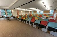 Back of room view of student auditorium seating