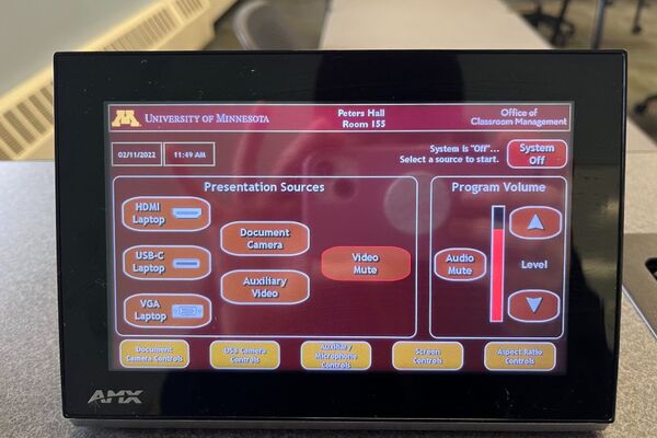 Touchscreen control user interface showing main page